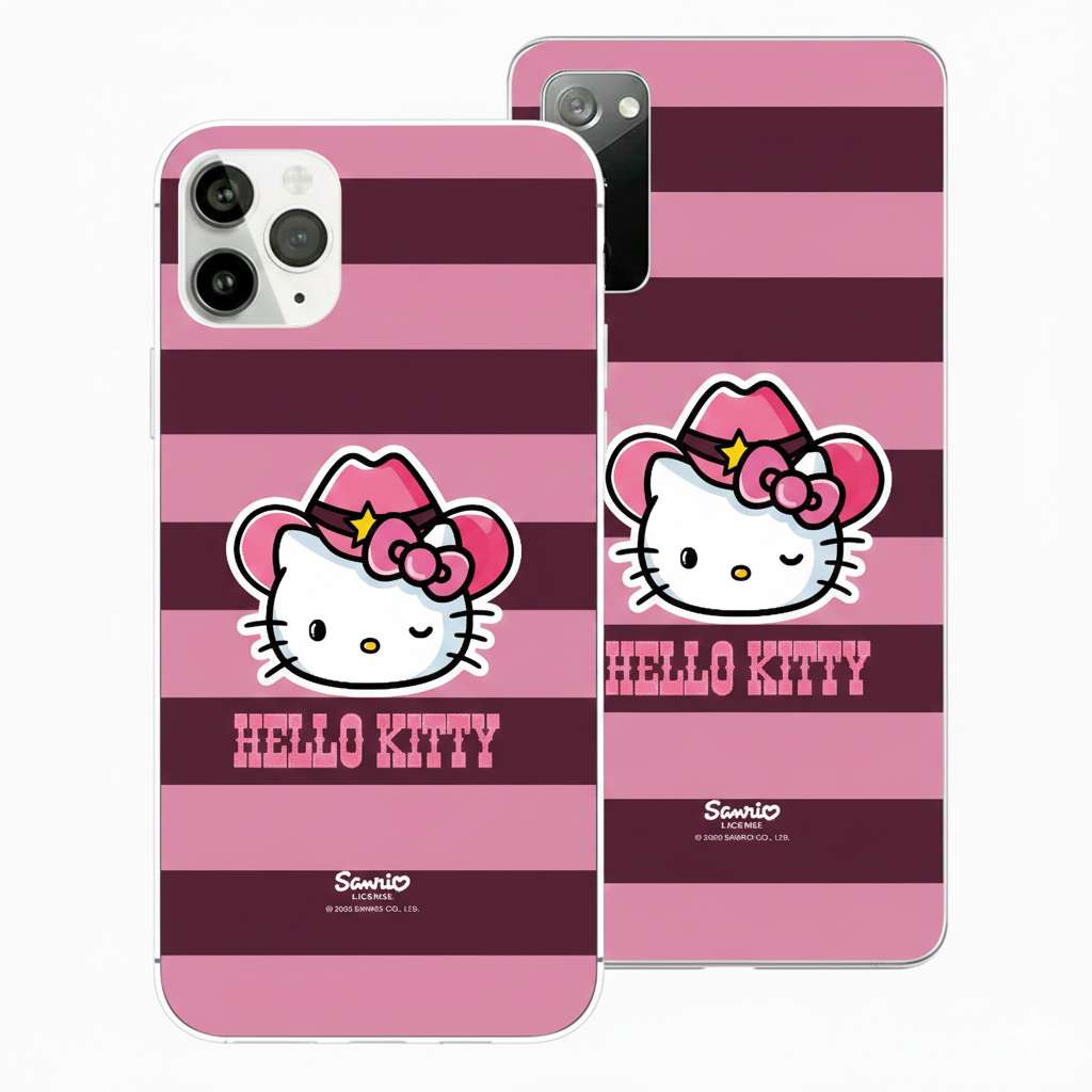 Funda oficial Hello Kitty Lines con diseño de líneas para móvil