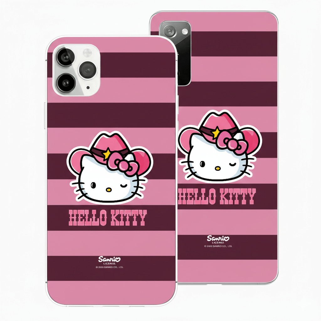Funda Hello Kitty Lines - vista trasera con patrón de líneas
