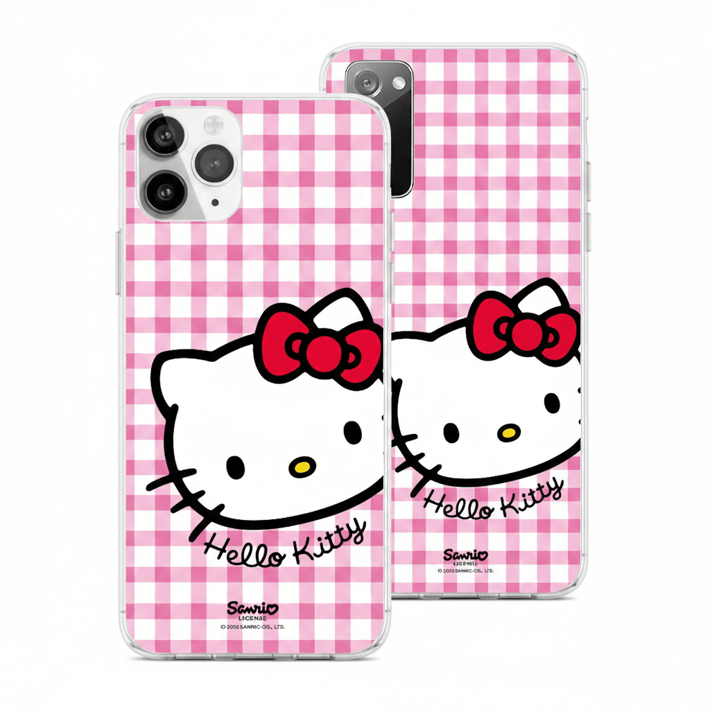 Funda Hello Kitty Vichy - vista trasera patrón de cuadros