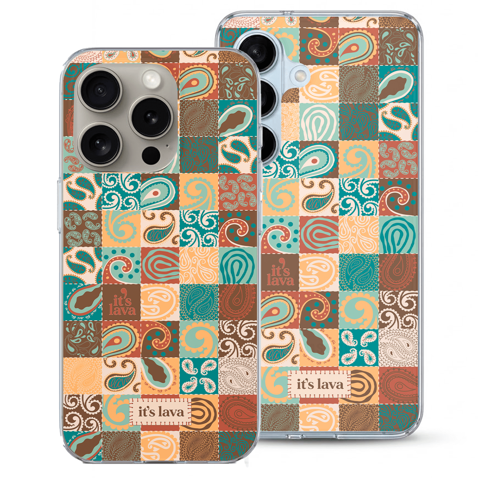 Funda It's Lava Bandana Brown - Vista sin fondo detalle estampado