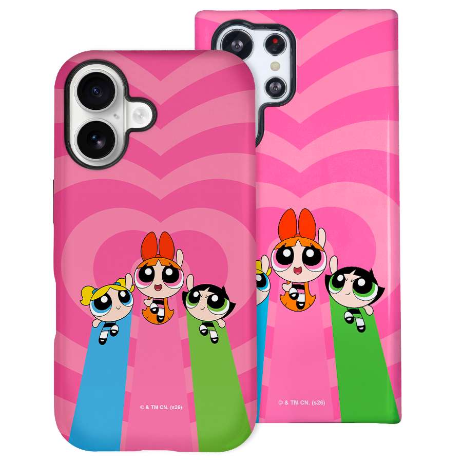Funda Tough Las Supernenas diseño Heart con corazones - Vista frontal